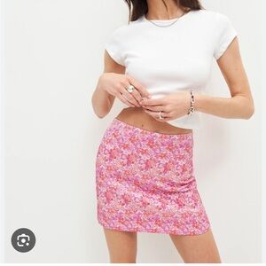 NWT Reformation pink floral veranda skirt